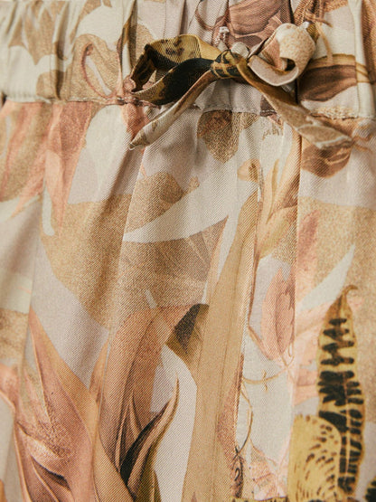 13-14 yrs  | NYBG Satin Floral-Print Shorts Khaki | Children & Baby