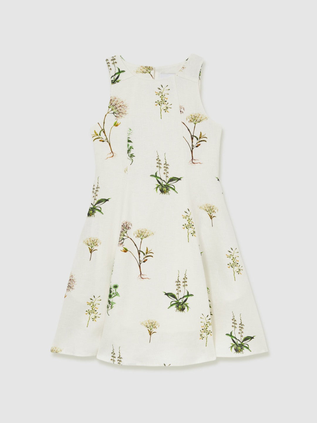 9-13 yrs  | NYBG Linen Floral Flared Dress Ivory | Children & Baby