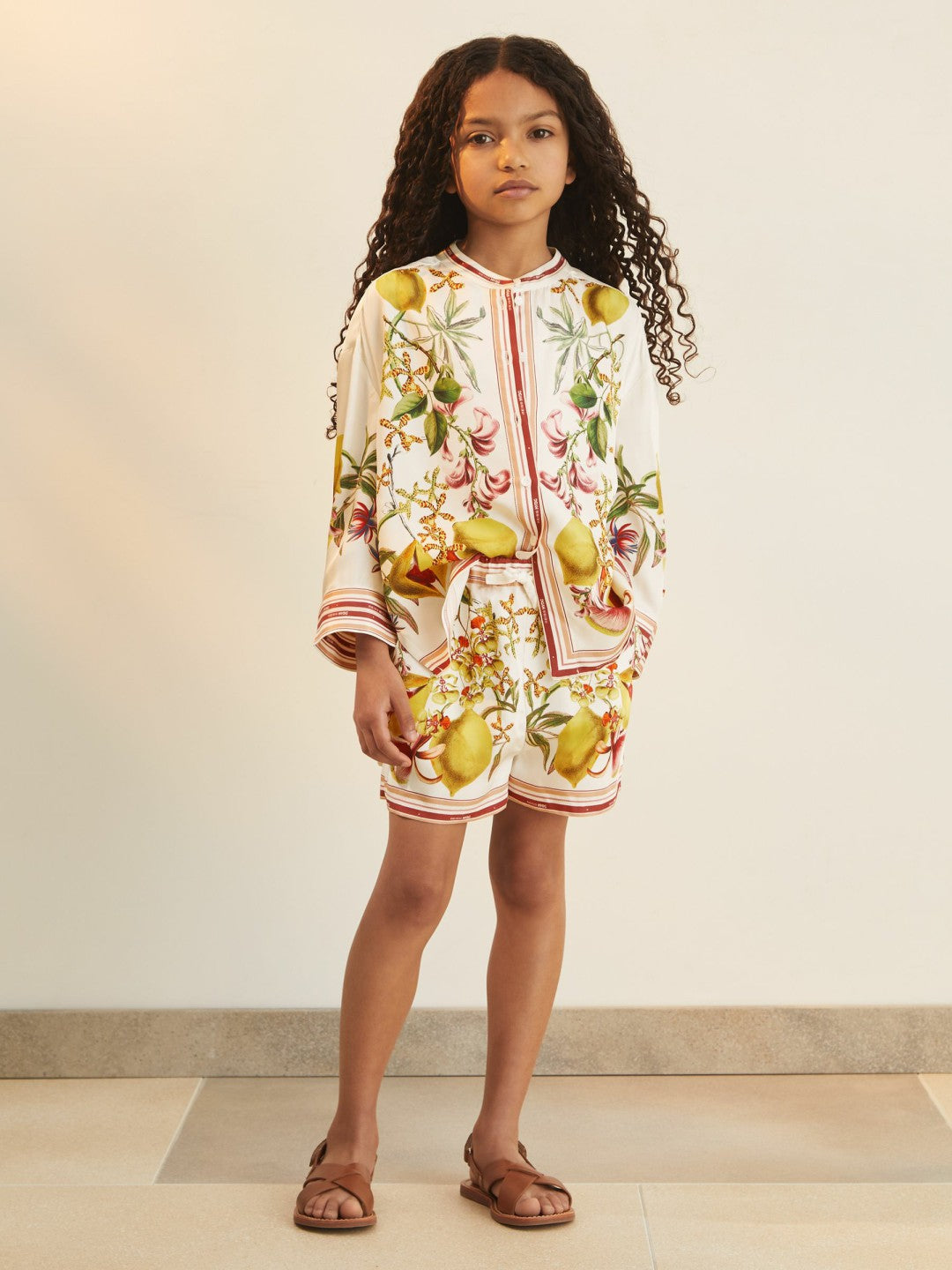 9-13 yrs  | NYBG Satin Floral-Print Shorts Ivory | Children & Baby