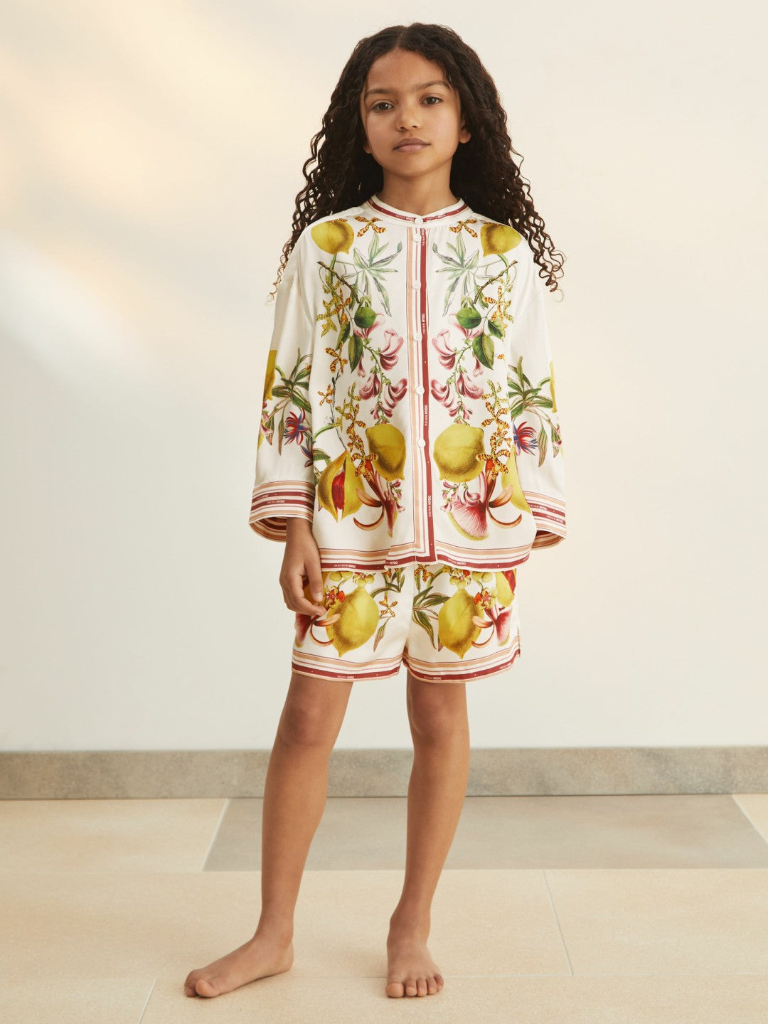 13-14 yrs  | NYBG Satin Floral-Print Shirt Ivory | Children & Baby