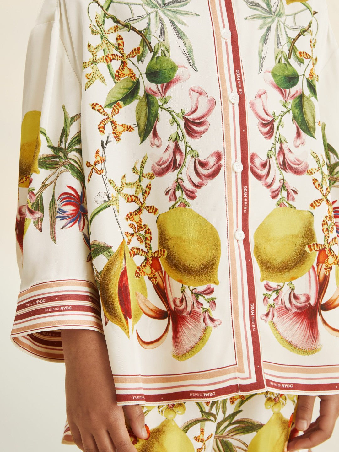13-14 yrs  | NYBG Satin Floral-Print Shirt Ivory | Children & Baby