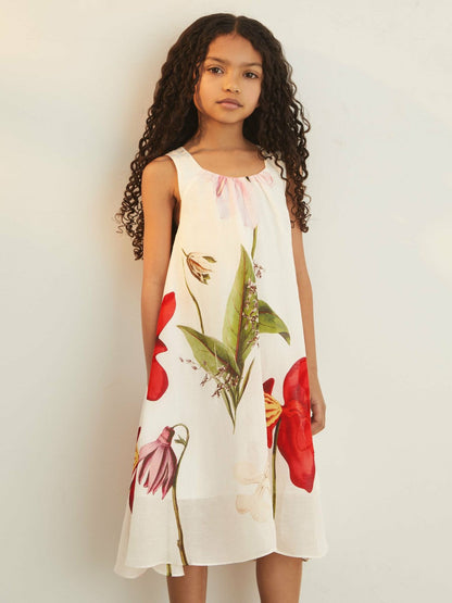 13-14 yrs  | NYBG Floral Maxi Dress With Linen Ivory | Children & Baby