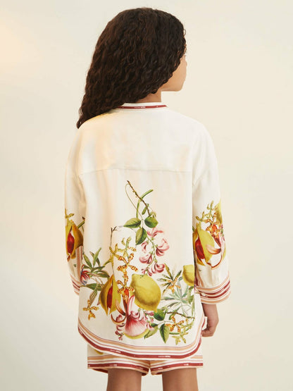 9-13 yrs  | NYBG Satin Floral-Print Shirt Ivory | Children & Baby