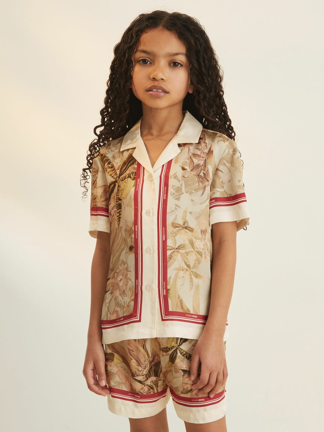 4-9 yrs  | NYBG Satin Floral-Print Shirt Khaki | Children & Baby