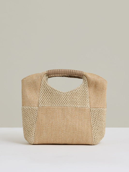 Raffia Patchwork Clutch Bag Natural | Women