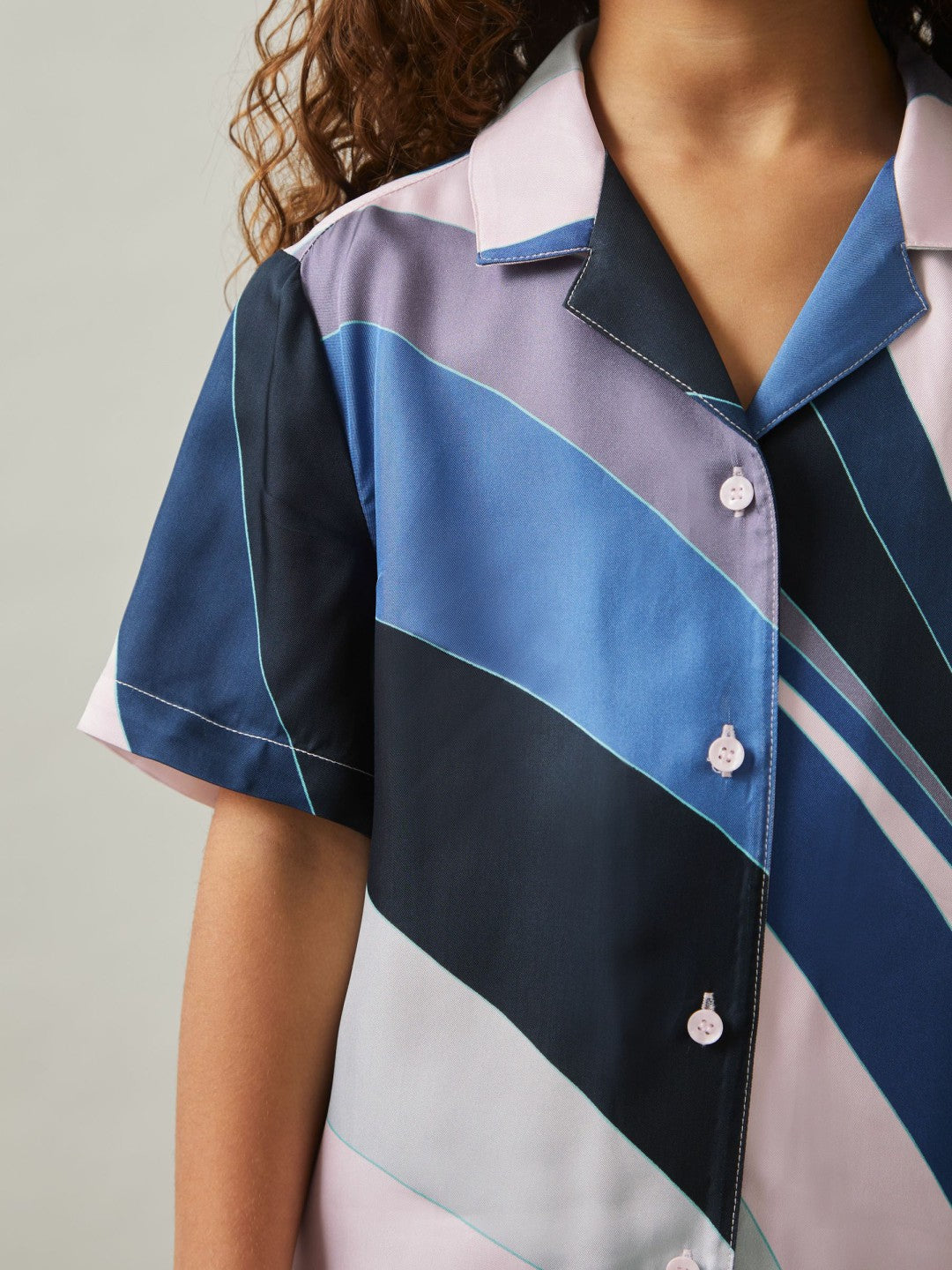 9-13 yrs Printed Cuban Collar Shirt Blue Print | Children & Baby