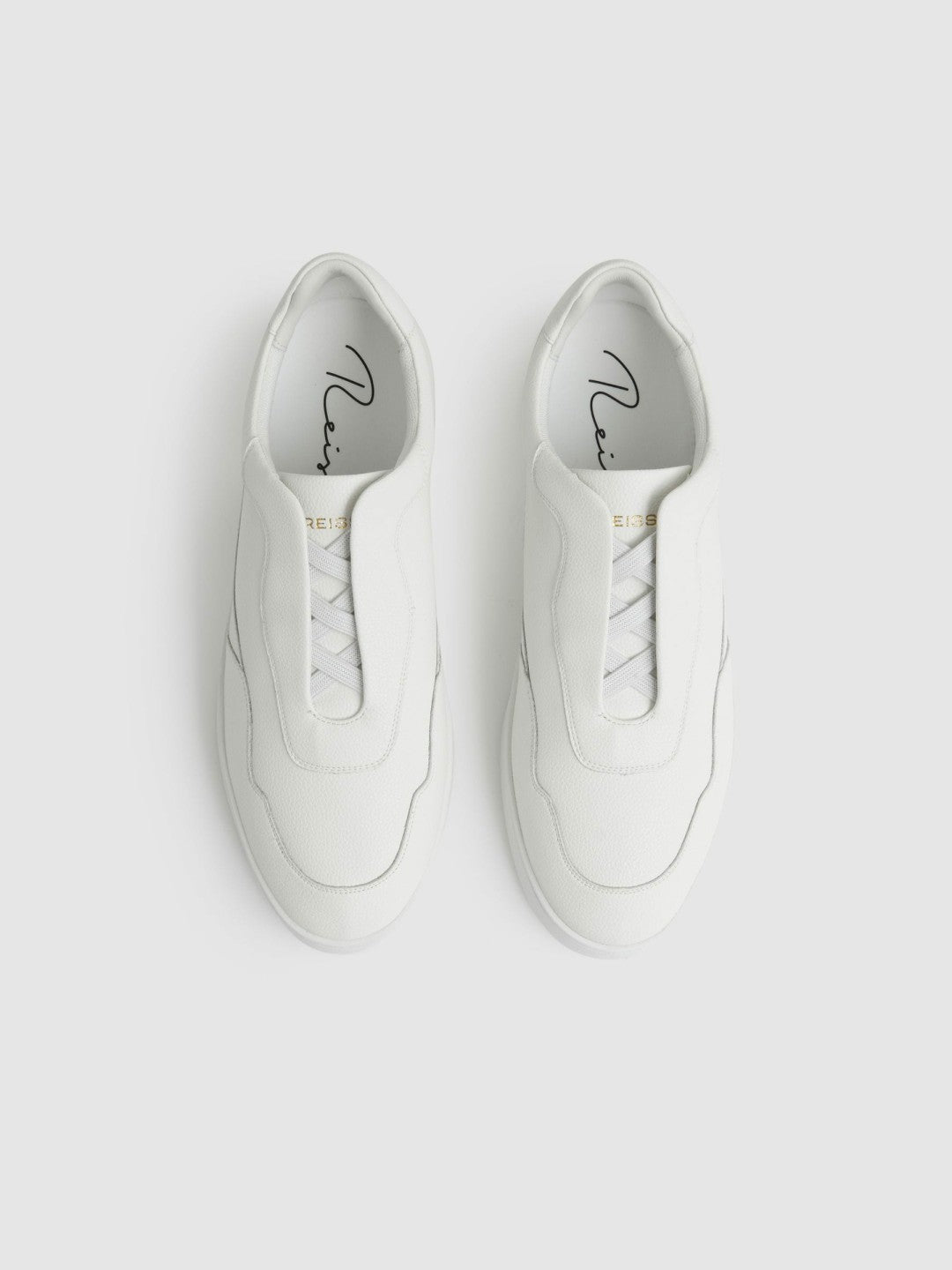 Leather Elasticated-Lace Trainers White | Men