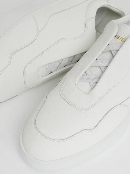 Leather Elasticated-Lace Trainers White | Men