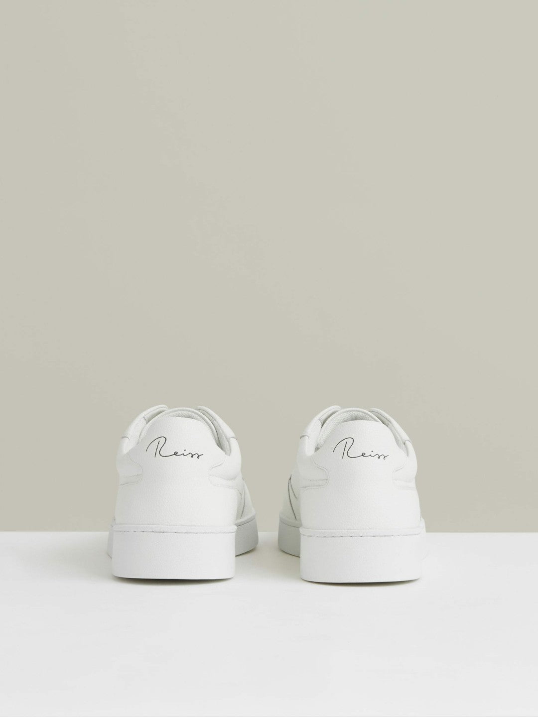 Leather Elasticated-Lace Trainers White | Men