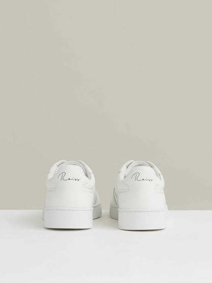 Leather Elasticated-Lace Trainers White | Men