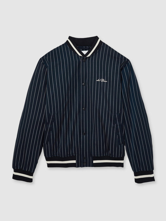 Les Deux Technical Varsity Jacket Navy Stripe | Men
