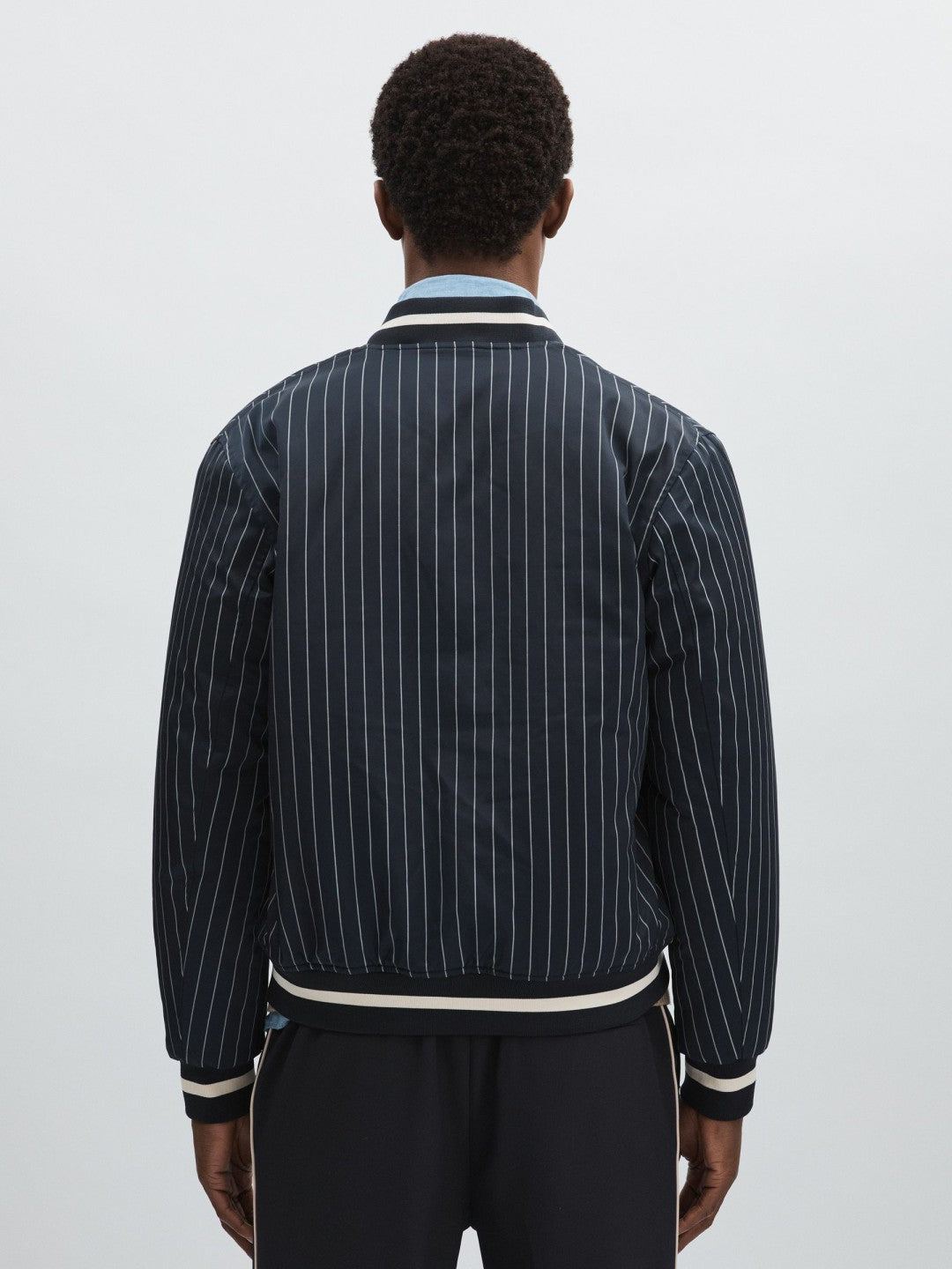Les Deux Technical Varsity Jacket Navy Stripe | Men