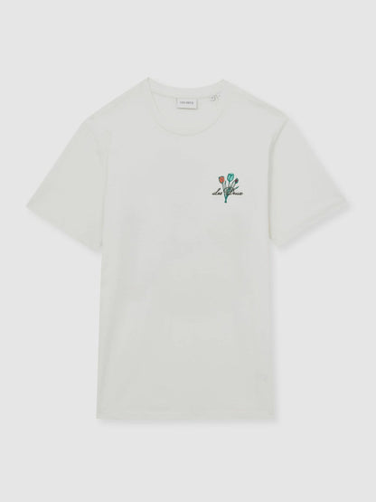 Les Deux 100% Cotton Café Print T-Shirt Ivory Print | Men