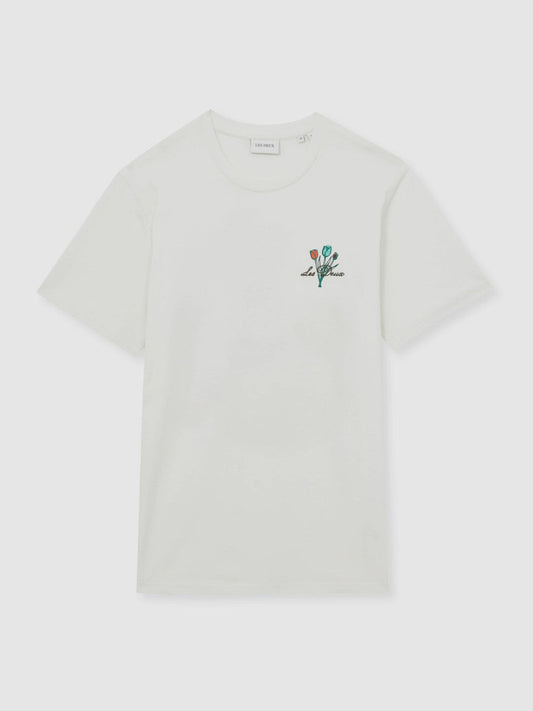 Les Deux 100% Cotton Café Print T-Shirt Ivory Print | Men