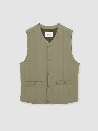 Les Deux Quilted Technical Gilet Green | Men