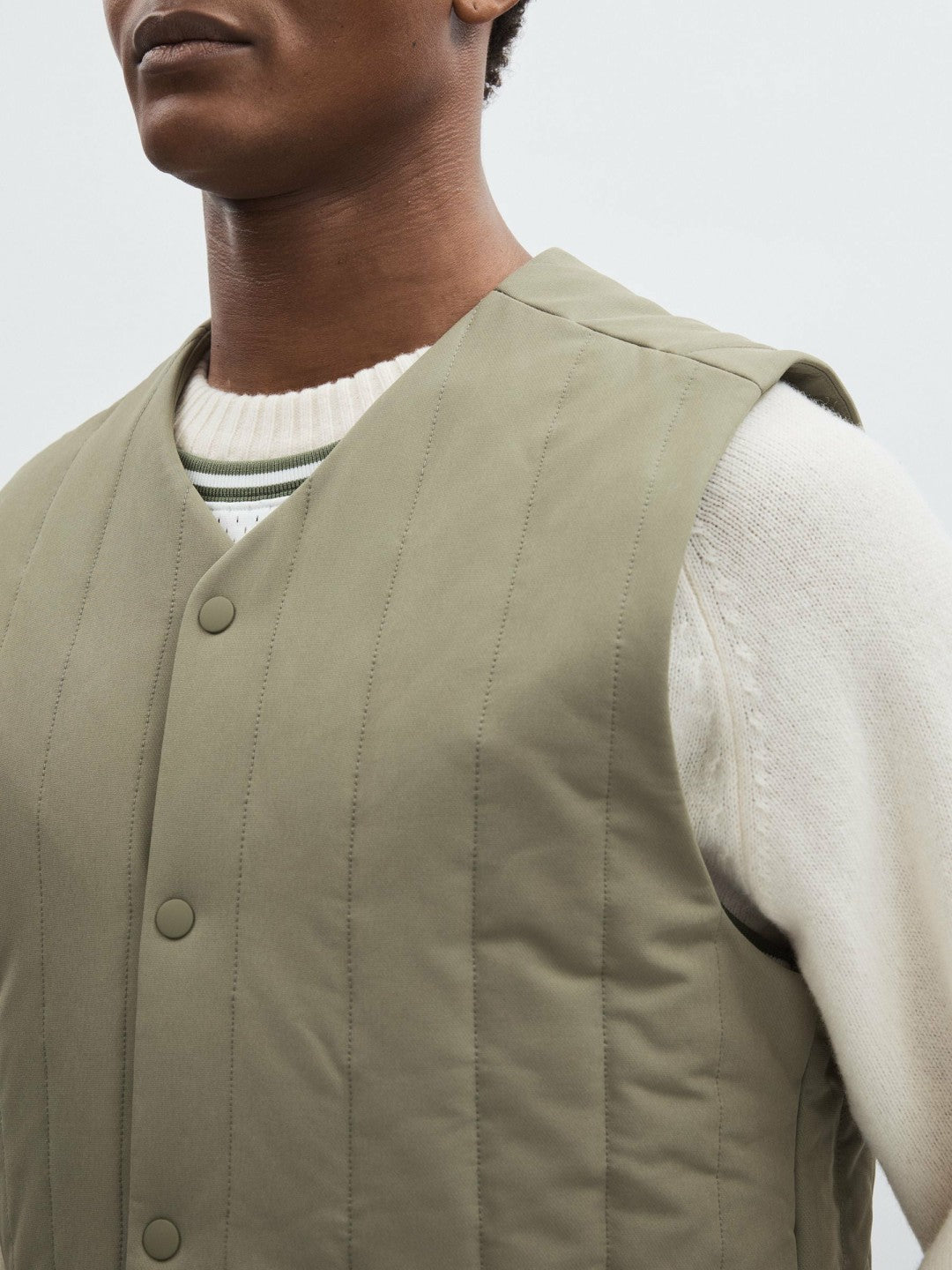Les Deux Quilted Technical Gilet Green | Men