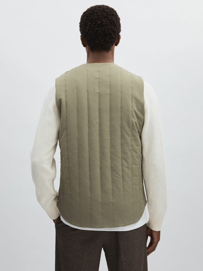 Les Deux Quilted Technical Gilet Green | Men