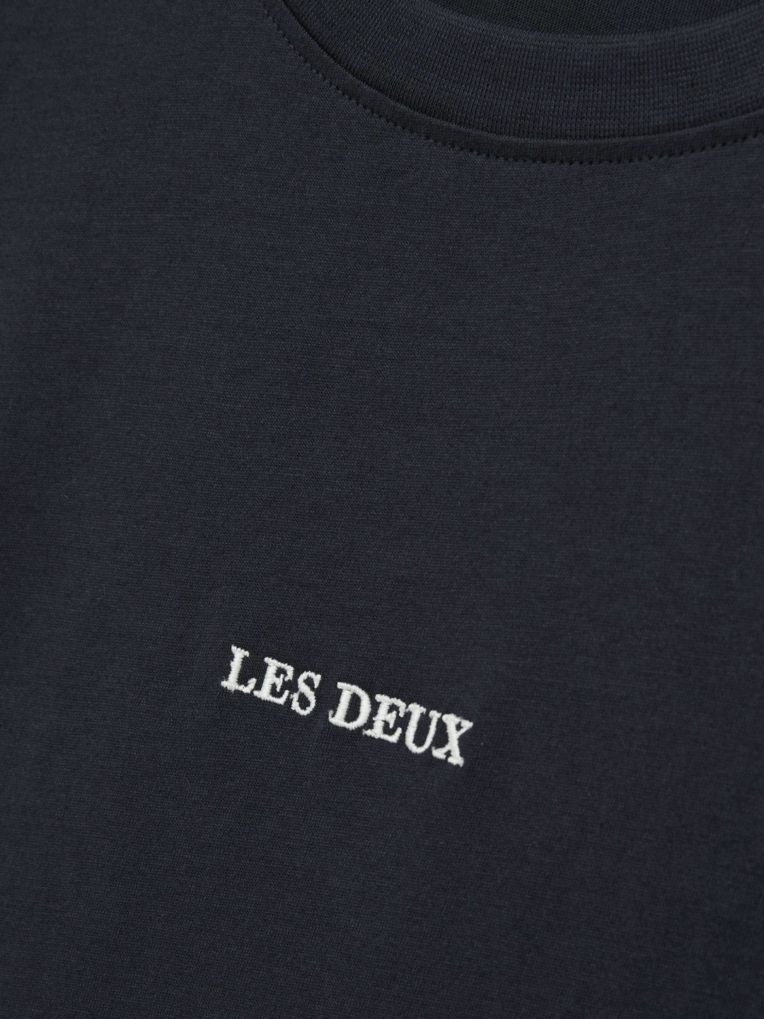 Les Deux Cotton Logo T-Shirt Navy Blue | Men
