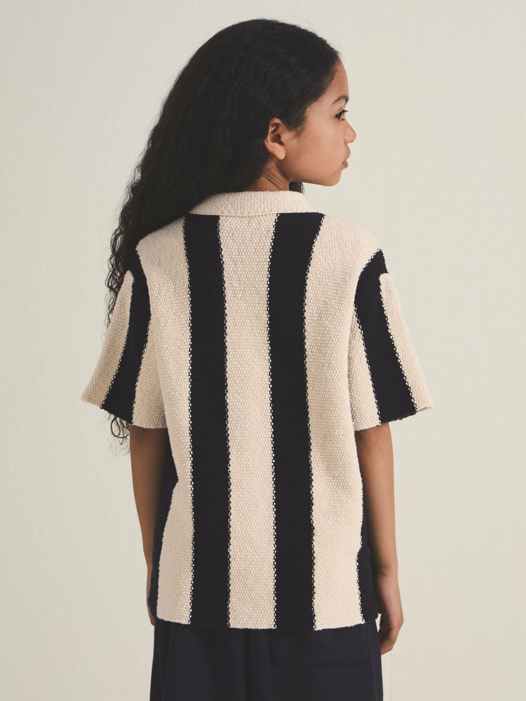 9-13 yrs  | Les 100 Ciels Stripe Knit Shirt Black | Children & Baby