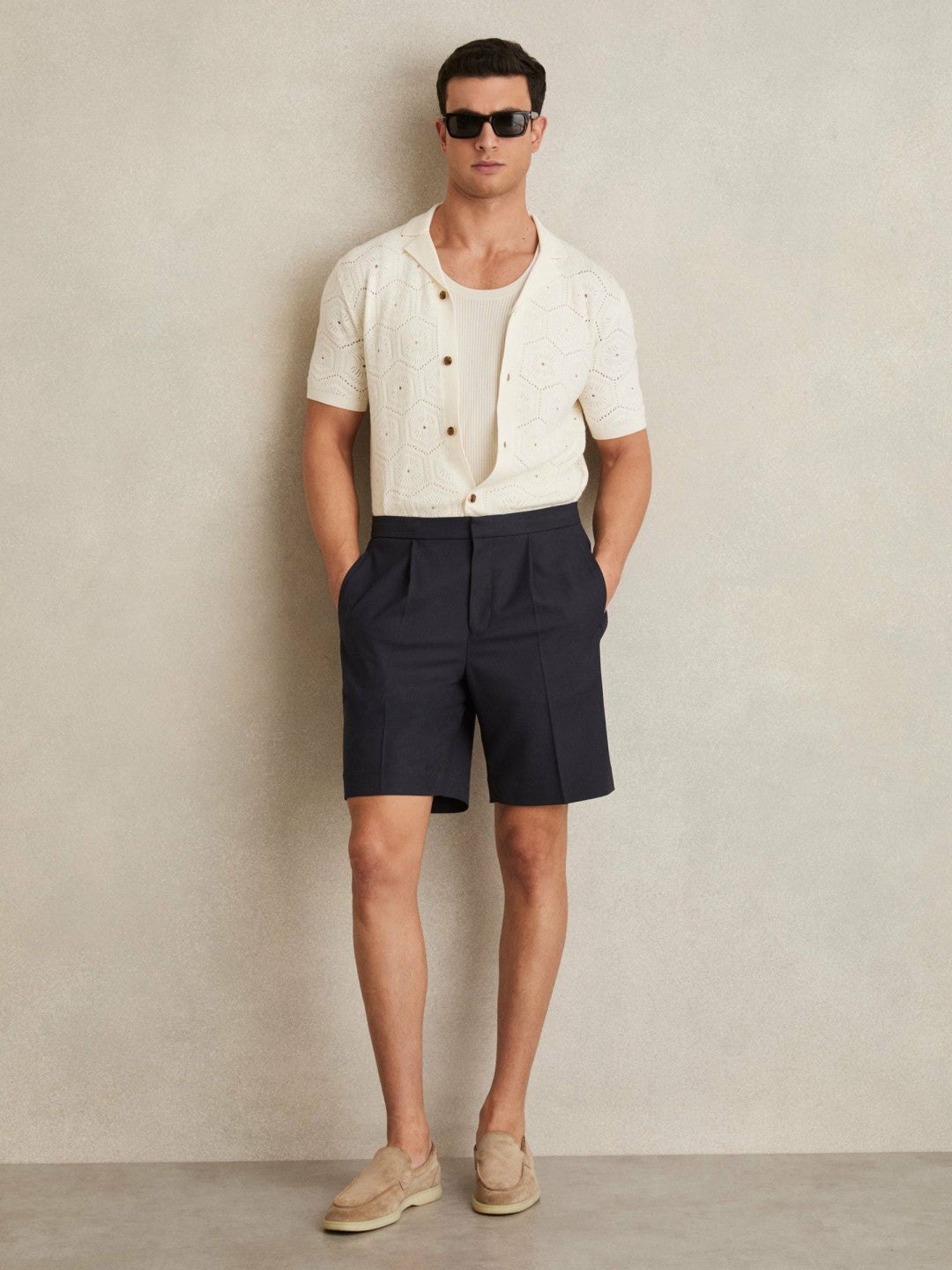 Relaxed Drawstring Shorts Navy | Men