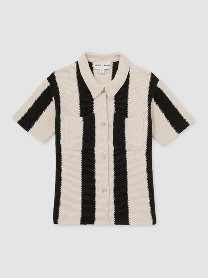 4-9 yrs  | Les 100 Ciels Stripe Knit Shirt Black | Children & Baby