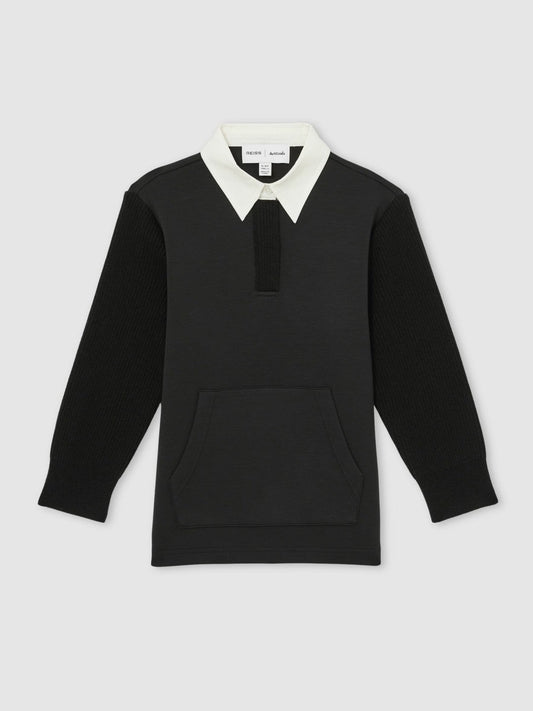 4-9 yrs  | Les 100 Ciels Polo Sweatshirt Black | Children & Baby