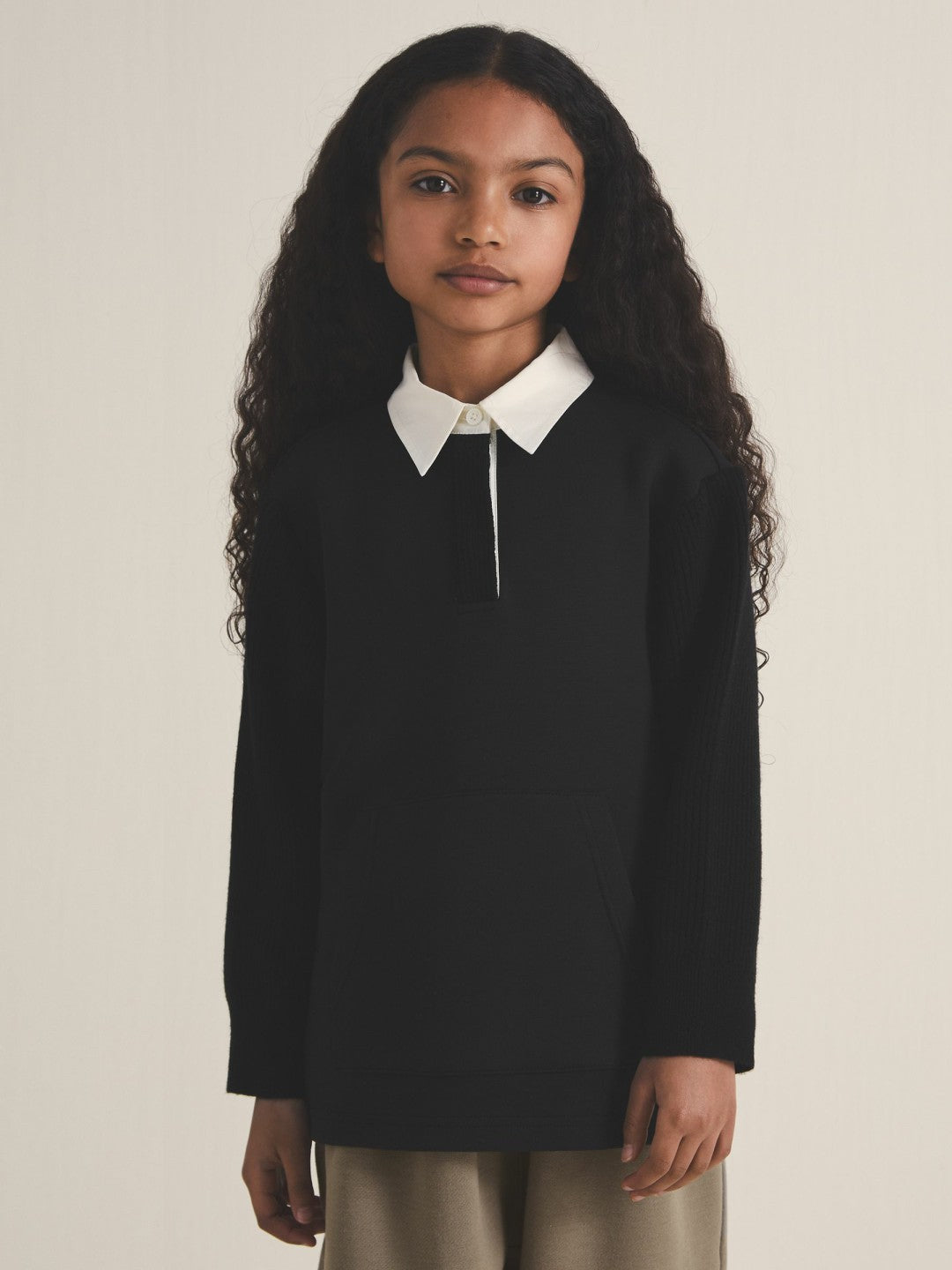 4-9 yrs  | Les 100 Ciels Polo Sweatshirt Black | Children & Baby