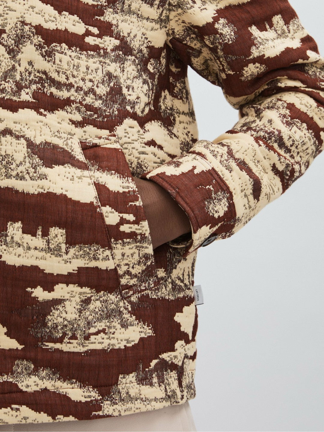 Les Deux Woven Ruins Overshirt Red/Cream | Men