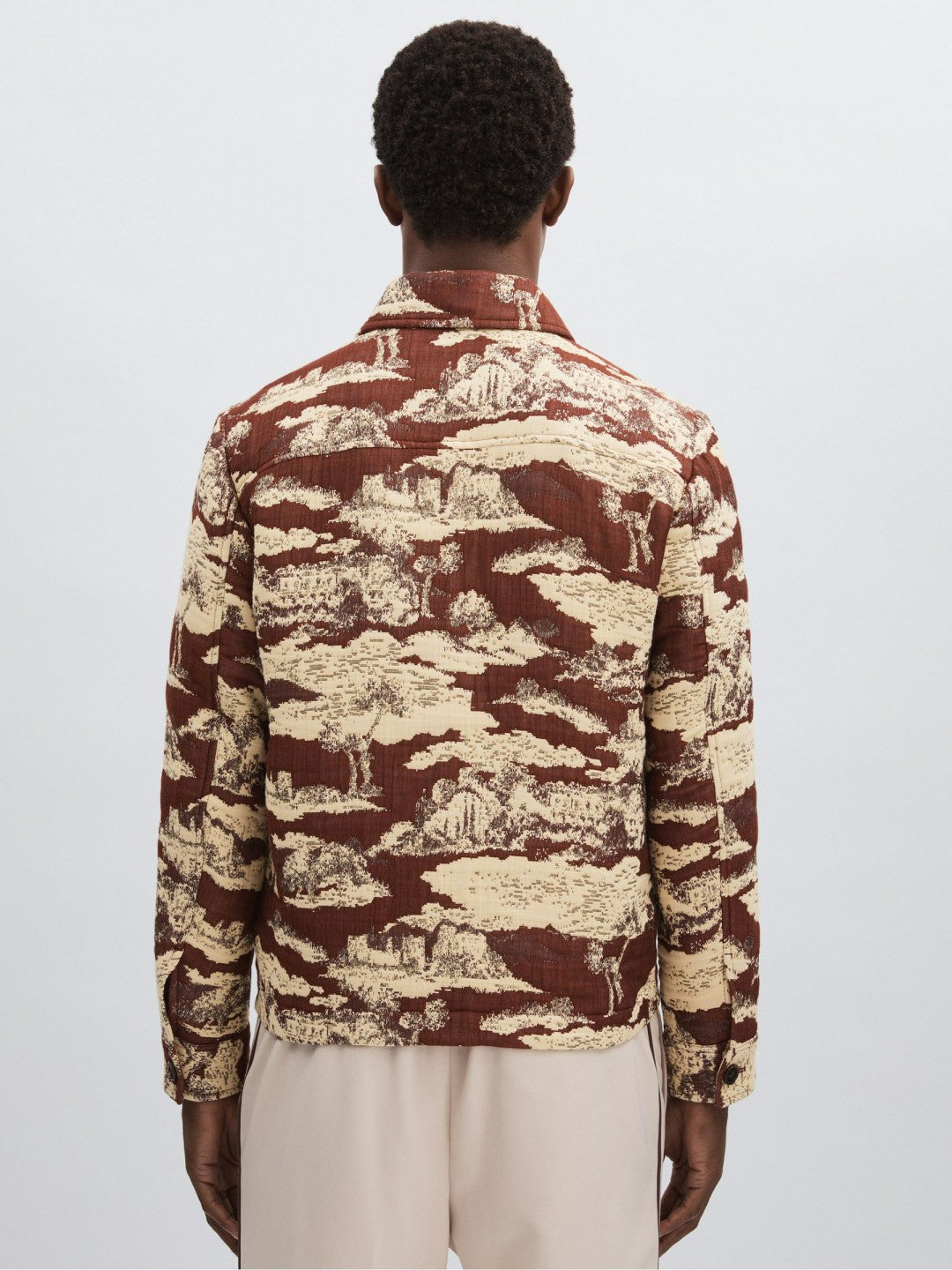 Les Deux Woven Ruins Overshirt Red/Cream | Men