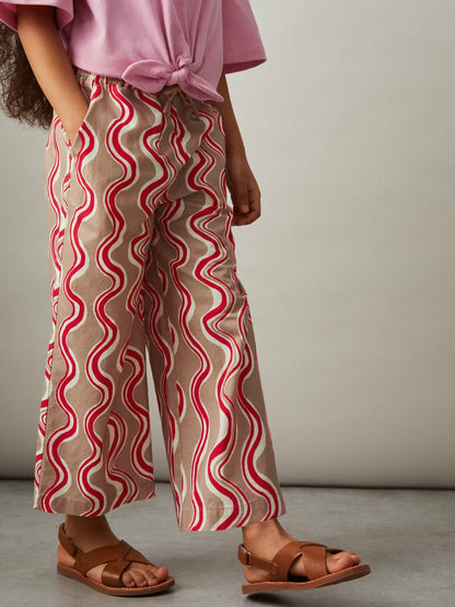 Cotton Linen Printed Trousers Red | Children & Baby
