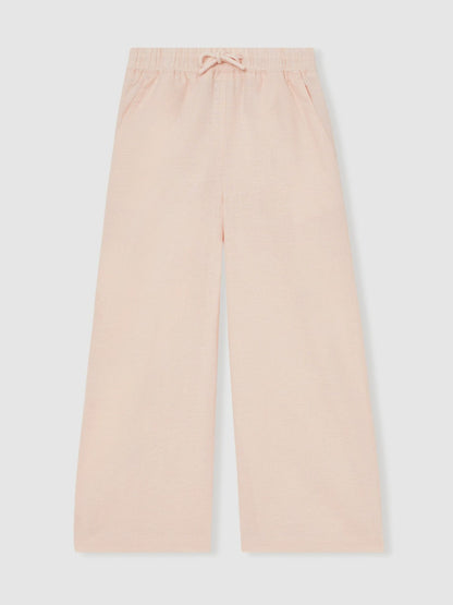 Cotton-Linen Drawstring Trousers Pink | Children & Baby