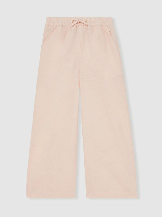 Cotton-Linen Drawstring Trousers Pink | Children & Baby