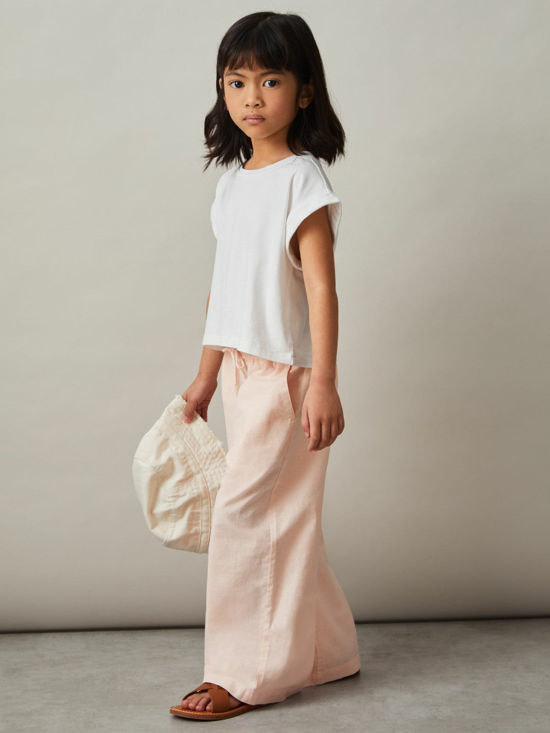 Cotton-Linen Drawstring Trousers Pink | Children & Baby