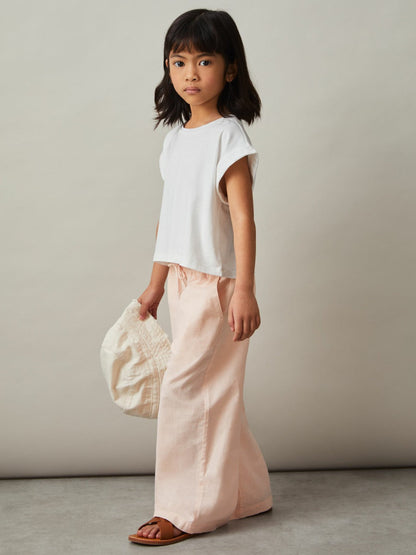 Cotton-Linen Drawstring Trousers Pink | Children & Baby