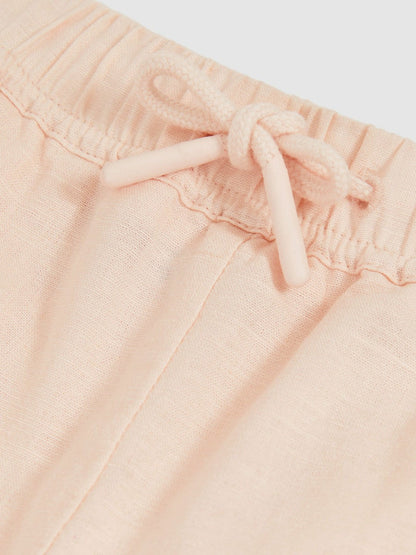 Cotton-Linen Drawstring Trousers Pink | Children & Baby