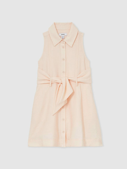 13-14 yrs Tie-Waist Collared Dress Pink | Children & Baby