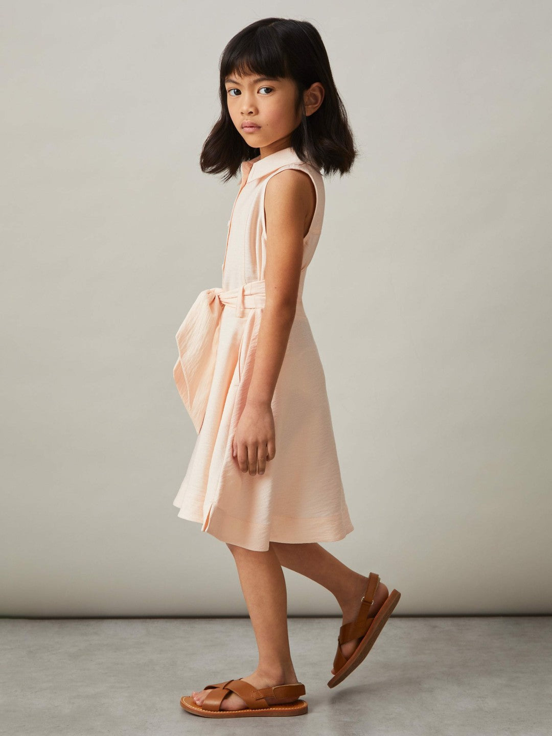 13-14 yrs Tie-Waist Collared Dress Pink | Children & Baby