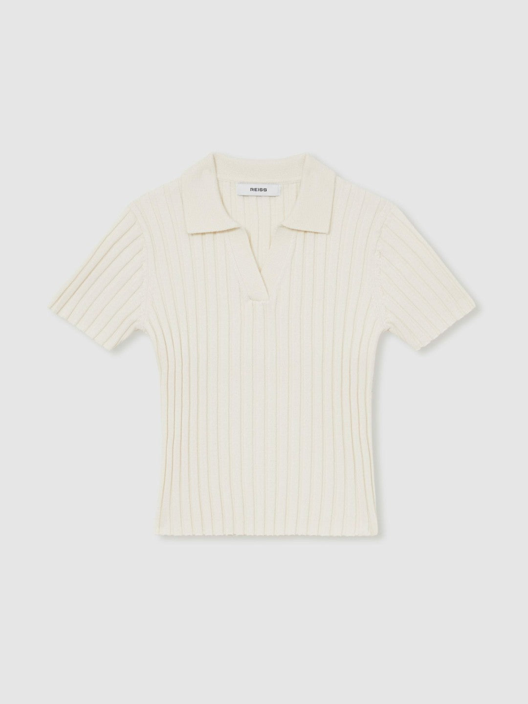 9-13 yrs Rib-Knit Polo Top Ivory | Children & Baby