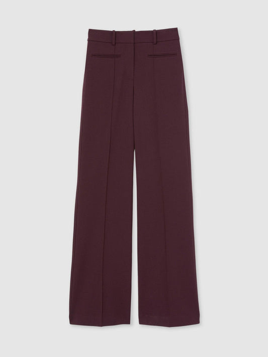 High Rise Flared Trousers Burgundy | Women
