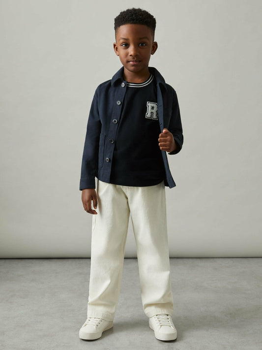 13-14 yrs Cotton Letter Patch T-Shirt Navy | Children & Baby