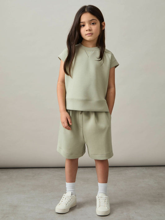 4-9 yrs Modal-Blend Sweatshirt And Shorts Set Sage | Children & Baby