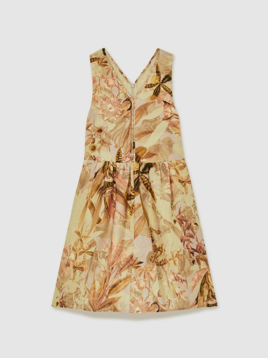 13-14 yrs  | NYBG Floral-Print Midi Dress Khaki | Children & Baby