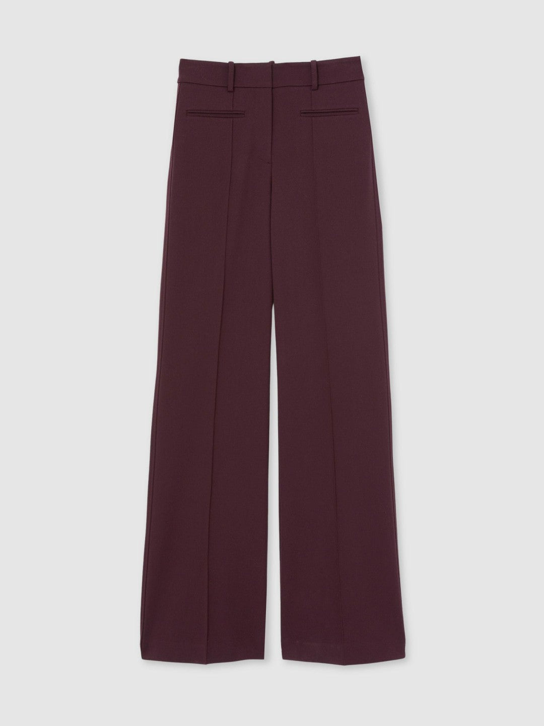 Petite High Rise Flared Trousers Burgundy | Women