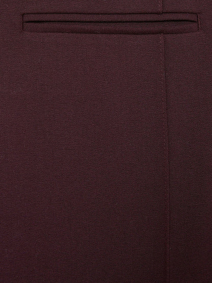 Petite High Rise Flared Trousers Burgundy | Women