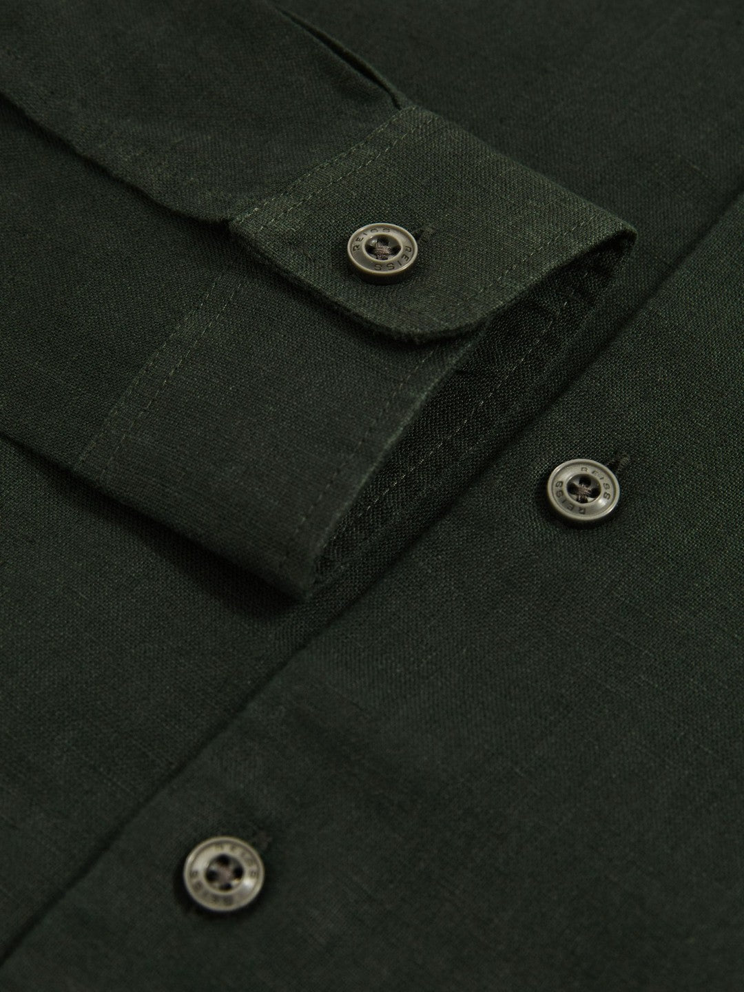 3-9 yrs Linen Cutaway Collar Shirt Dark Green | Children & Baby