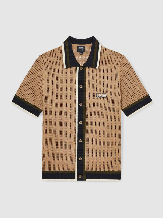 | Ché Crochet Tipped Shirt Camel | Men