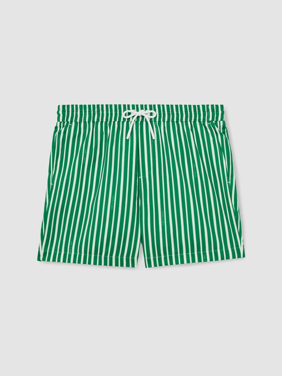 | Ché Stripe Swim Shorts Green/White | Men