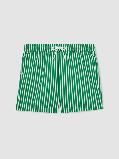 | Ché Stripe Swim Shorts Green/White | Men