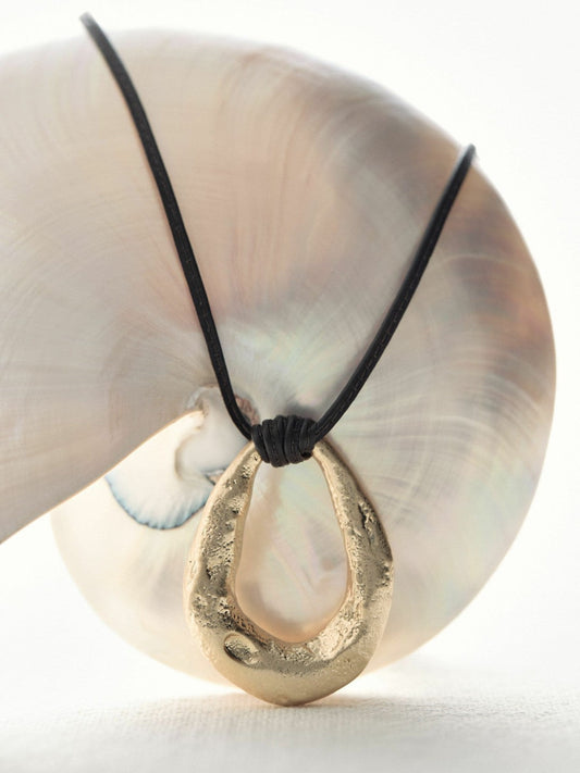 Molten Link Pendant Necklace Gold Tone | Women