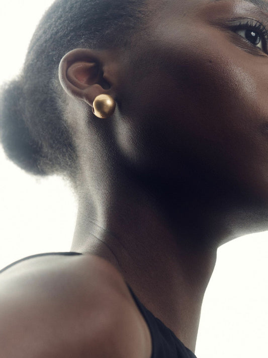 Polished Ball Huggie Earrings Gold | Women